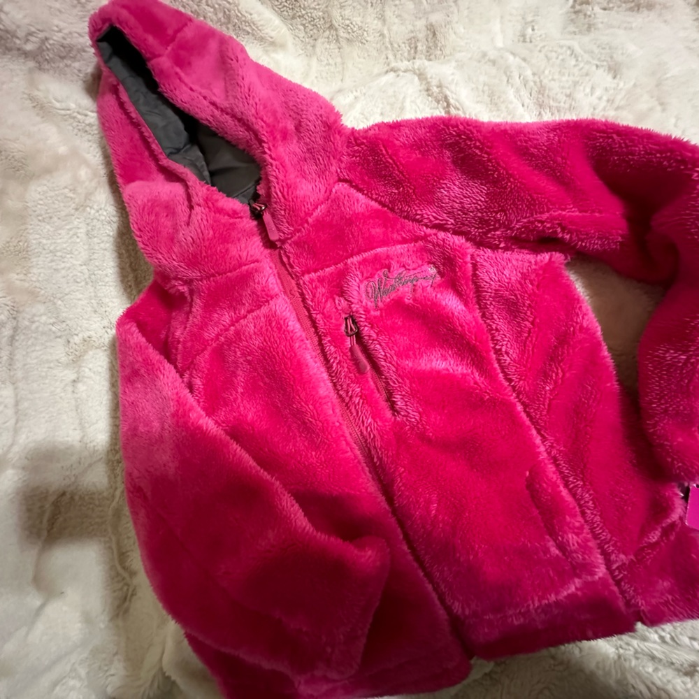 NEW Weatherproof Fleece Girls Hot Pink/Gray reversible jacket.